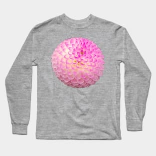 Pink Ball Dahlia Floral Photo Long Sleeve T-Shirt